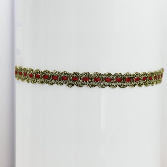 Floral Choker Gold Tone Choker Adjustable Choker 12.5' - 15' Inch - Picture 8 of 10